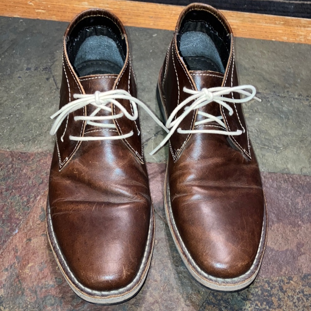 Steve‎ Madden Brown “Wood” Chukka Boots with Leather Upper